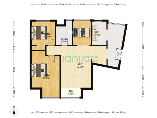 星宇花园 3室1厅1卫 100平方