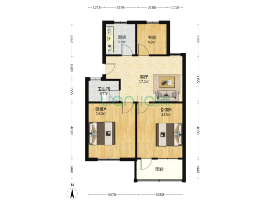 小川东六弄47号 3室1厅1卫 76平方