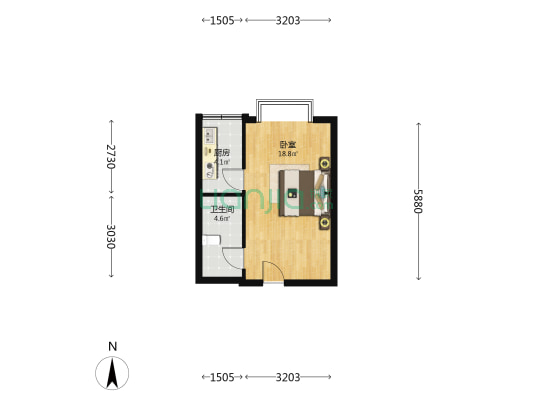 浩天广场 1室0厅1卫 41平方
