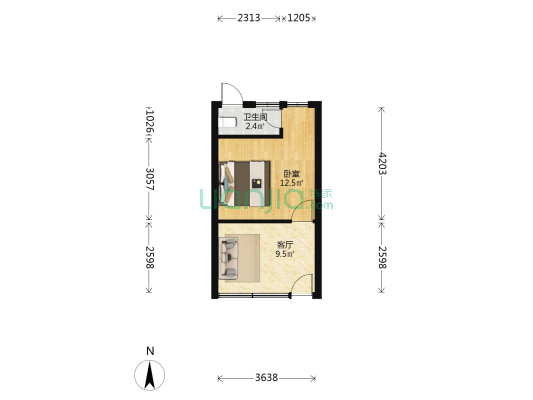营桥河沿 1室1厅1卫 41平方