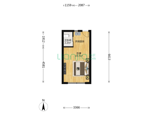 科技园三十区 1室0厅1卫 32平方