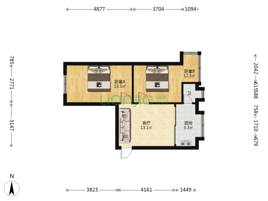 琼花巷27号 2室1厅1卫 58平方