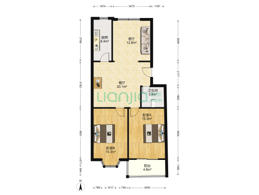 圣和苑 2室2厅1卫 101平方