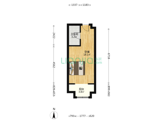 中海湖畔YOU+ 1室0厅1卫 40平方