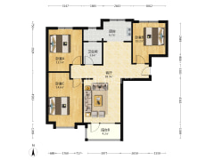南北透透 大三居 采光好 央企社区-涿州华融现代城户型图