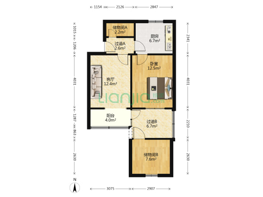河沿街 1室1厅0卫 50平方