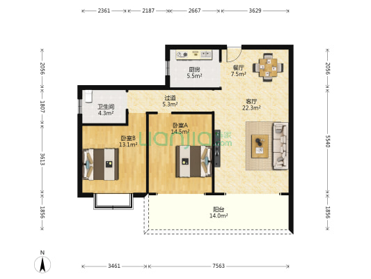 吉顺藏珑湾 2室2厅1卫 158平方