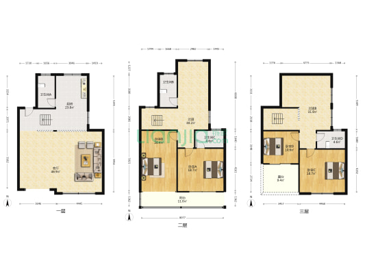 临湖尚园小区 4室1厅4卫 222平方