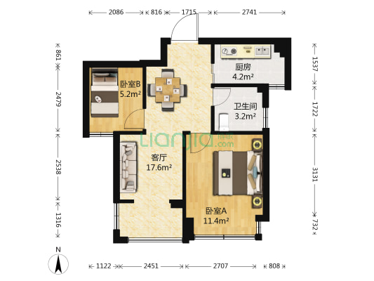 董博苑一期 2室1厅1卫 59平方