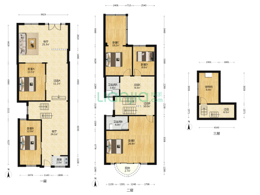 富豪花园 5室2厅2卫 192平方