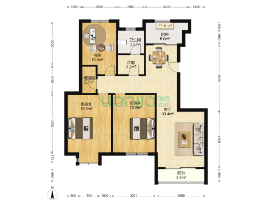 藕乐苑 3室1厅1卫 126平方