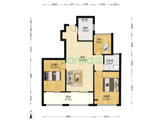 芯汇花园 3室1厅1卫 94平方