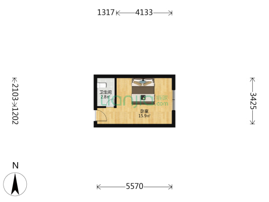 流星名座 1室0厅1卫 30平方