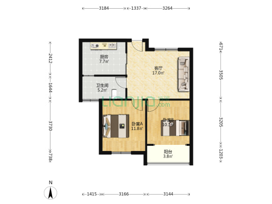 八林新寓三期 2室1厅1卫 73平方