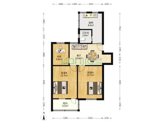 怡园新村 3室1厅1卫 77平方