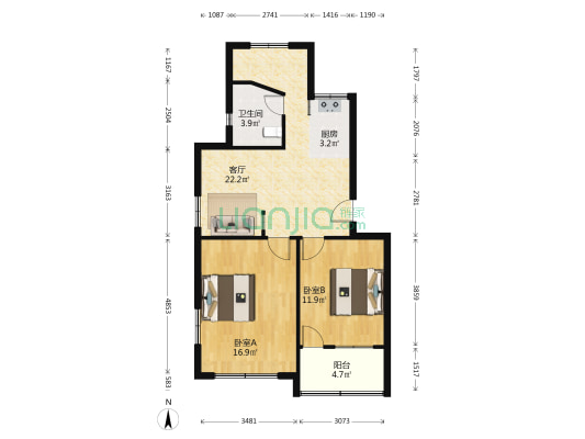 云鲤路83号 2室1厅1卫 75平方