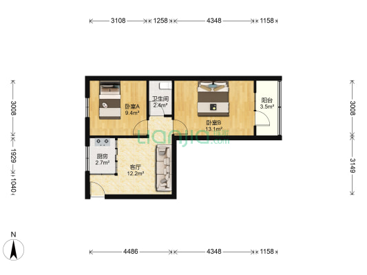 西固保险公司家属院 2室1厅1卫 48平方