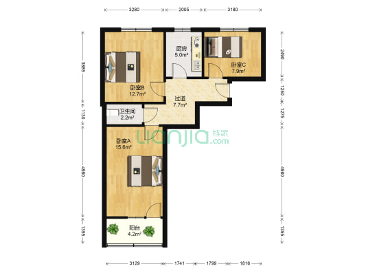 永定路 3室0厅1卫 65平方