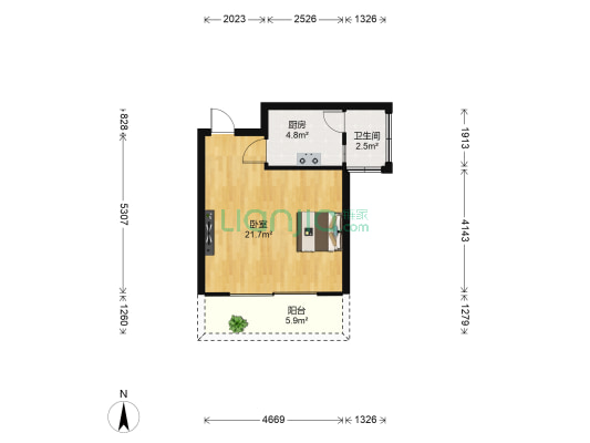 深港大厦 1室0厅1卫 41平方