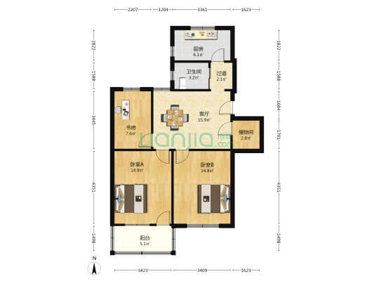 信用联社小区 3室1厅1卫 85平方