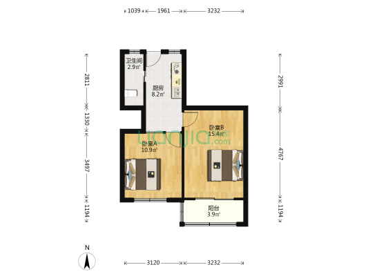 瑞金二路198弄 2室0厅1卫 54平方