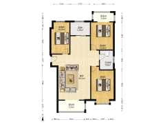 校区旁边  惠友万悦城  南北三居室-涿州惠友万悦城(涿州)户型图