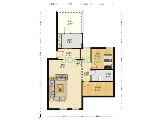科苑小区 1室1厅1卫 51平方