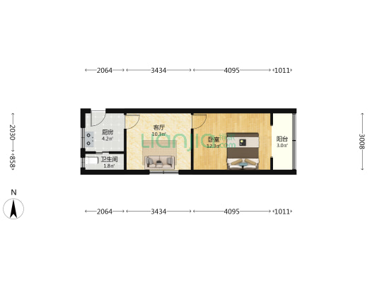 五金新邨 1室1厅1卫 40平方