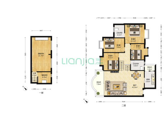 新城市花园 4室1厅2卫 118平方