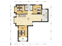 鸿坤E户型毛坯随意装修大三居单价6800一平看房有钥匙-涿州鸿坤理想湾南区户型图