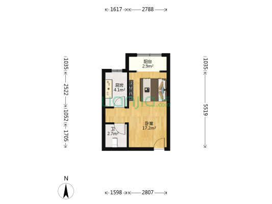 三箭瑞景苑一期 1室0厅1卫 40平方