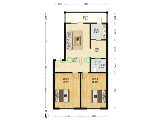 和睦三区 2室1厅1卫 93平方