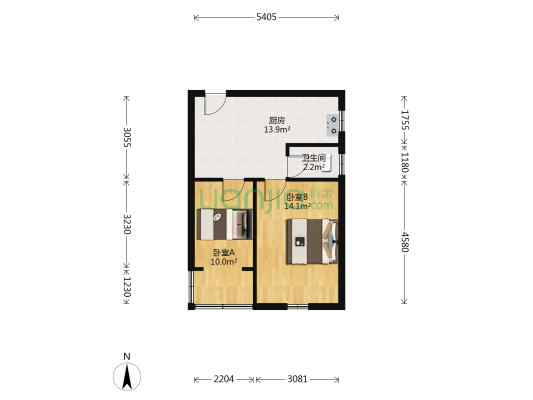 和平南楼 2室0厅1卫 53平方