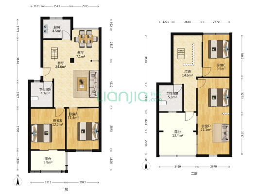 新桃源东区 4室2厅2卫 128平方
