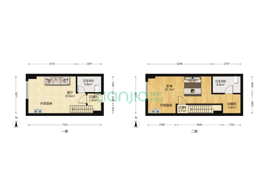 中南欢乐汇 1室1厅2卫 42平方