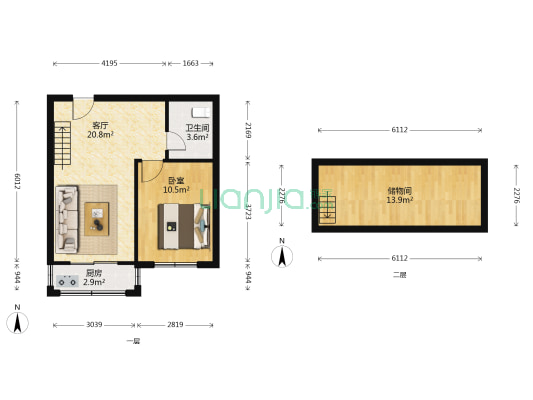 龙脉小区 1室1厅1卫 50平方