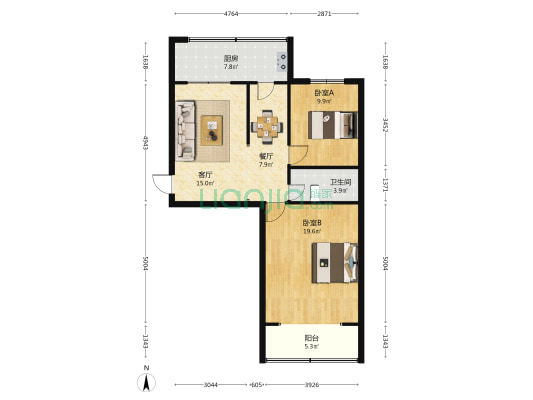 省质量技术监督局住宅区 2室2厅1卫 78平方