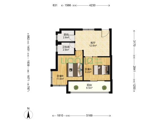 滨湖惠园 2室1厅1卫 55平方