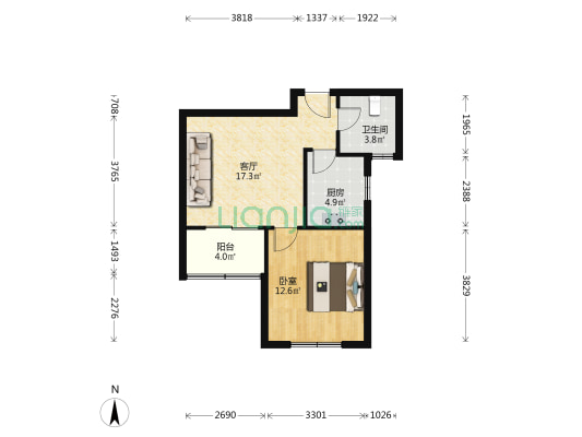 芳芯路251弄 1室1厅1卫 58平方