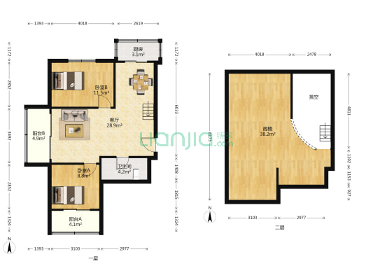 锦泉源B1区 2室1厅1卫 67平方