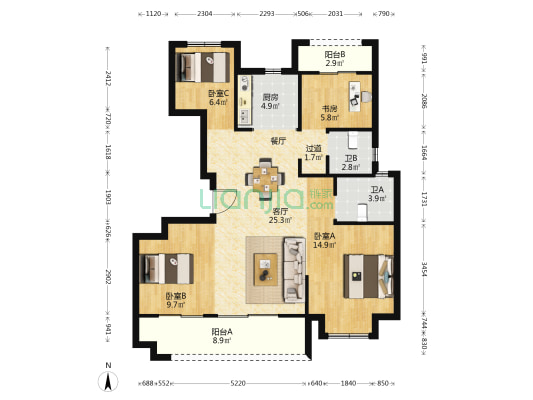 宁波·湖光天樾 4室1厅2卫 110平方