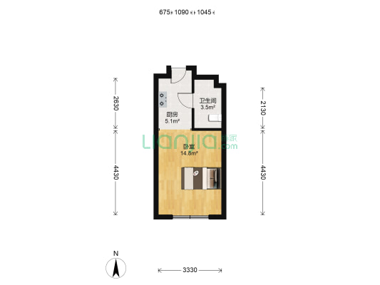 丰和广场 1室0厅1卫 35平方