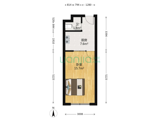 仙洞街 1室0厅1卫 35平方