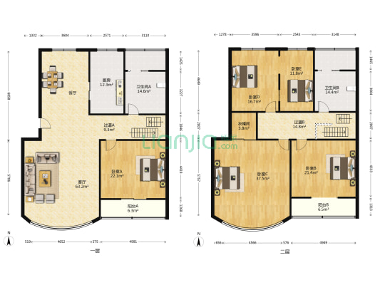 航海路179号院 5室1厅2卫 288平方