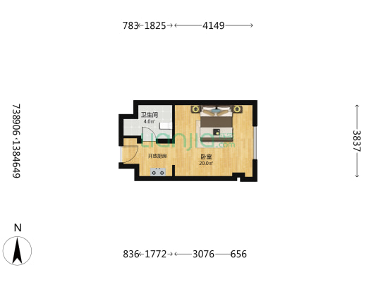 怡和南路11号院 1室0厅1卫 42平方