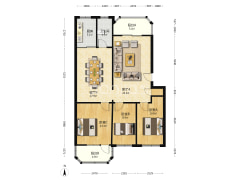 板楼，公摊小，南北通透两居，无遮挡，采光很好，-涿州名流公寓户型图