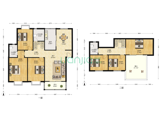 新城花园 6室2厅3卫 192平方