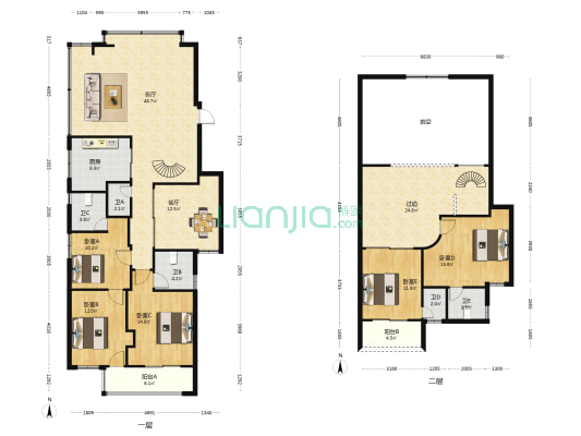 欣元丽景 5室2厅5卫 143平方