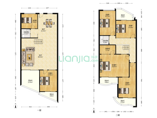 建兴苑 6室2厅2卫 234平方