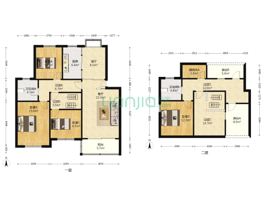 鑫安苑润富里 4室2厅2卫 115平方